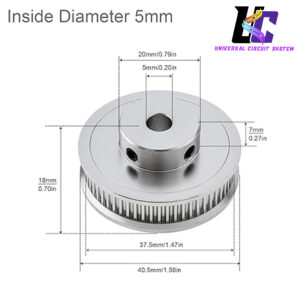 GT2 Pulley 60 Teeth Bore 5mm Width 6mm Timing Belt Pulley for 3D Printer, CNC (60T 5mm bore)