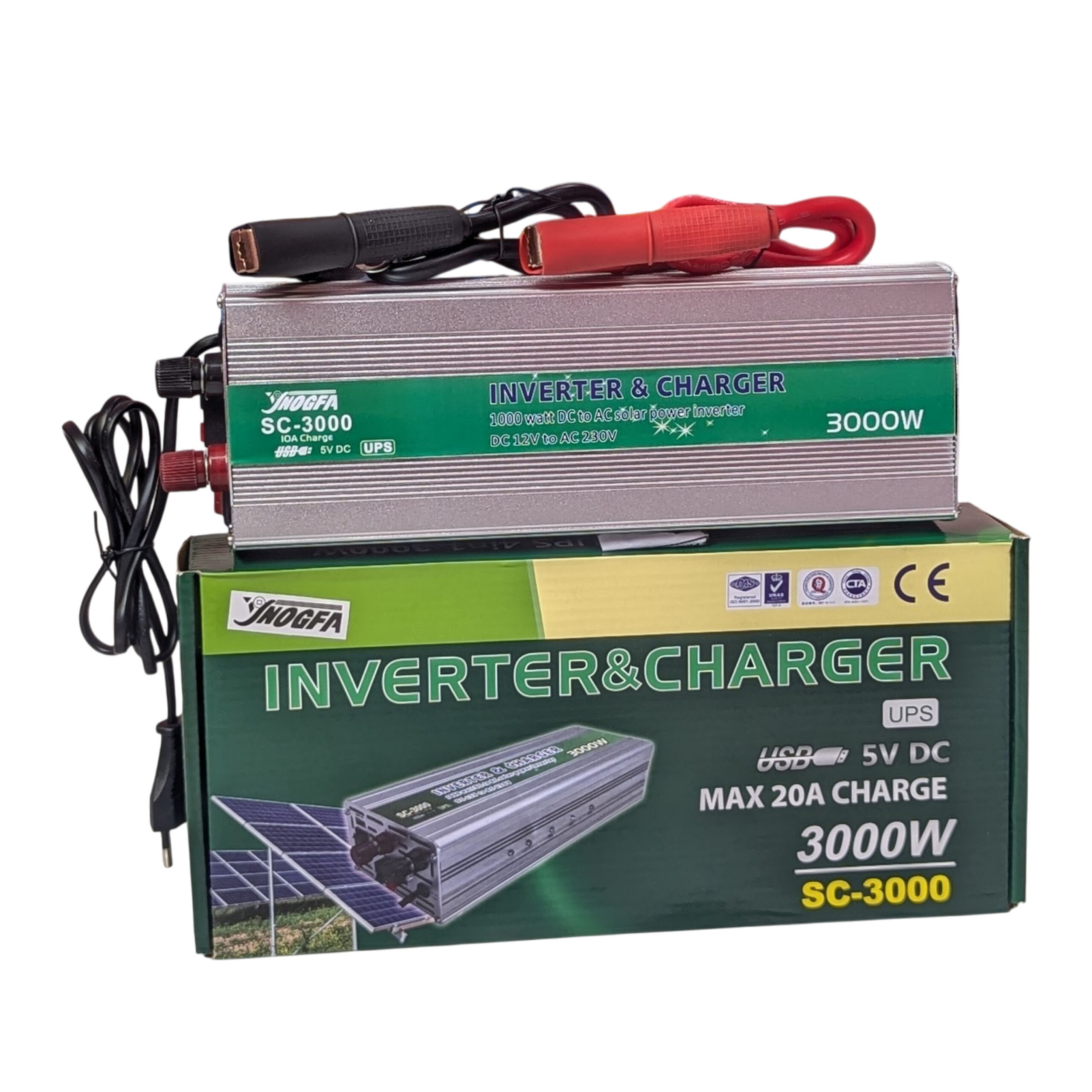 Suogfa SC-3000 3000W DC 12V to AC 230V Smart Solar Power Inverter & Battery Charger with UPS Function